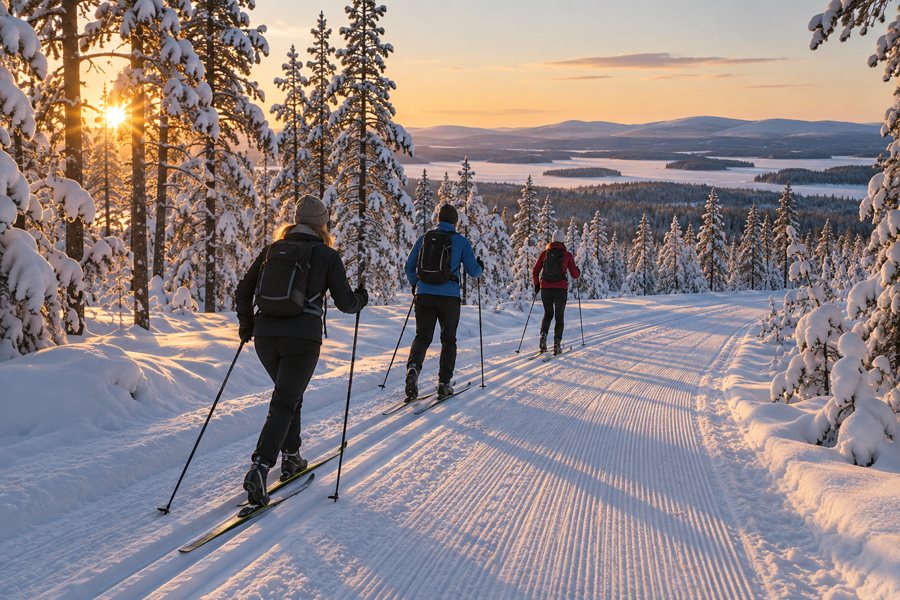 Langlaufloipe in Finnisch-Lappland